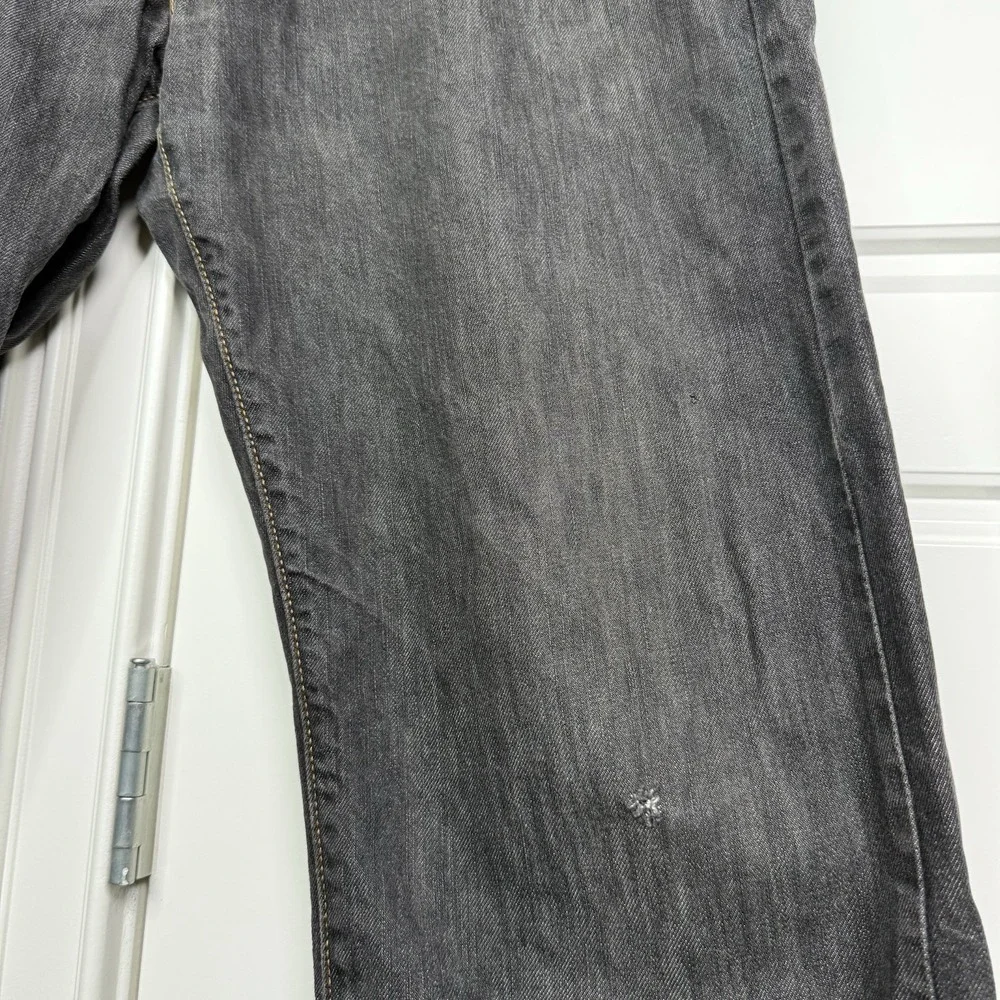 Levis 569 Baggy Jeans 38/32 (39/29.5) Black Washed Grunge Wide Y2K Flap Pocket